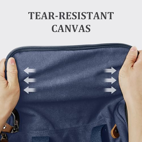 Gonex Canvas Duffle Bag 60L Travel Duffel Overnight Weekend Bag with Shoe Compartment (Blue) - color: Blue, size: X-Large-60L (With Shoe Compartment)