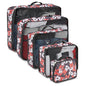 Disney Minnie Mickey Stitch Packing Cubes - Winnie the Pooh, Princess Cinderella, Cars, Toy Story 5 Piece Packing Cubes Compression - Travel Essential - Luggage Suitcase Organizer Set - color: Red