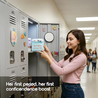 Period Pouch – Compact, Stylish, Discreet Period Bag For School with Waterproof Lining Fits Pads & Tampons, Cute Pad Bag for Teens, Travel, School, Girls Period Kit - color: Blue