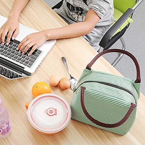 Lunch Bags Reusable Lunch Tote Bags Portable Lunch Cooler Bag Lunch Holder Insulated Lunch Box Bag for Picnic Office Beach (Green) - color: Green