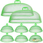 Hicarer 8 Pcs Metal Mesh Screen Food Cover for Outdoors Set Including Extra Large 18.5 in Mesh Food Tents and 11 in Large Dome Picnic Covers to Keep Bugs Away (Green) - color: Green