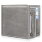 Artpaxy Mens Wallet Bifold Genuine Leather RFID Blocking Wallet for Men with 1 ID Windows 13 Card Holders 2 cash pockets 1 Gift Box - color: Gray