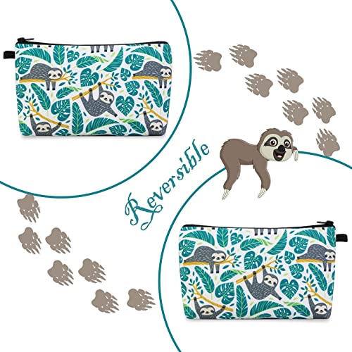 MAGEFY Small Makeup Bag Waterproof Cosmetic Bag Portable Travel Makeup Bags with Zipper Lightweight Makeup Pouch (1 pack, 0172 sloth gifts) - color: sloth