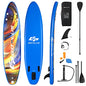 Goplus Inflatable Stand up Paddle Board, 10'/10.5'/11' SUP 6" Thick with Premium Accessories, Adjustable Aluminum Paddle, Leash, Carry Bag, Hand Pump, Removable Fin, ISUP for Adults - size: 11 FT, style: Multicolour