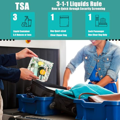 HIONXMGA TSA Approved Toiletry Bag, Set of 3 Clear Travel Toiletry Bag Quart Size Zipper Travel Pouch, Waterproof Makeup Cosmetic Bag for Women Men Kids Toiletries Carry on, Marine - color: Marine, Mixed Sizes