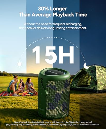 Portable Bluetooth Speaker Beach Essentials: Powerful Crystal Clear Sound/Dynamic Light/IPX5 Waterproof/All Day Playtime/Wireless BT 5.3/TWS Paring, Dad Gifts, Outdoor|Travel|Camping|Pool Accessories - color: Camo