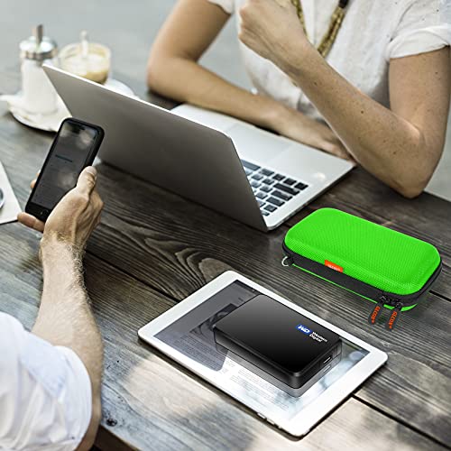 Power Bank Storage Case Hard EVA Protective Travel Case – Small Electronic Carrying Pouch for Hard Drive, Cell Phone, Charging Cable, External Battery, Earbuds (Light Green) - color: Light Green