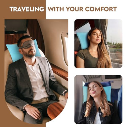 Small Shredded Memory Foam Pillow, Camping Pillow Travel Pillow - Compressible Medium Firm, Breathable Cover, Ideal Backpacking Hiking, Airplane and Car (Sky Blue, L) - color: Sky Blue, size: L-23 X 16 Inch