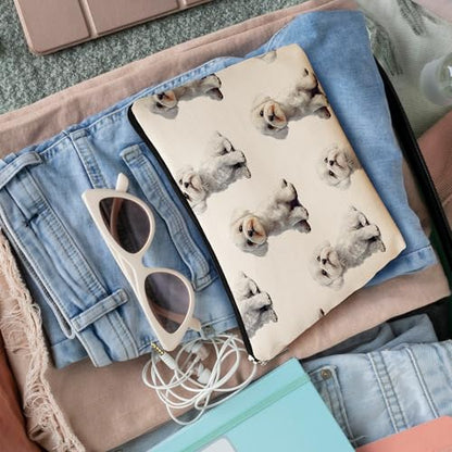 Maltese Dog Makeup Bag, Maltese Lovers Gifts Cosmetic Bag for Women, Dog Mom Lovers Owner Gifts for Women Christmas, Pet Lover Gift Zipper Travel Makeup Pouch for Purse - color: maltese