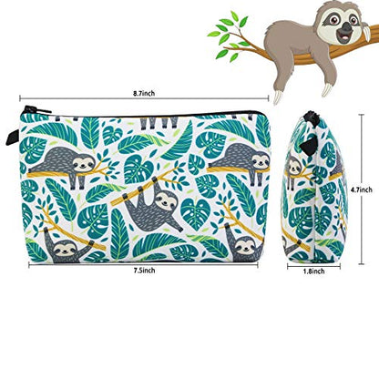 MAGEFY Small Makeup Bag Waterproof Cosmetic Bag Portable Travel Makeup Bags with Zipper Lightweight Makeup Pouch (1 pack, 0172 sloth gifts) - color: sloth