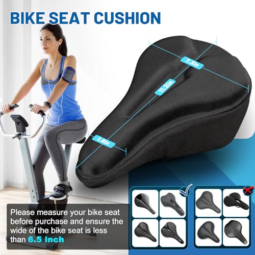 APECYC Bike Seat Cushion Gel Padded Saddle Cover for Men Women - Extra Padding Soft Comfort Bicycle Seat Cushion for Peloton, Stationary, Spin, Mountain, Road, Ebike - size: Narrow