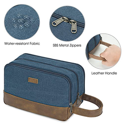 WANDF Travel Toiletry Bag for Men Large Toiletries Shaving Bag Water Resistant Hanging Dopp Kit Travel Accessories Bag for Women Men (Blue) - color: Blue