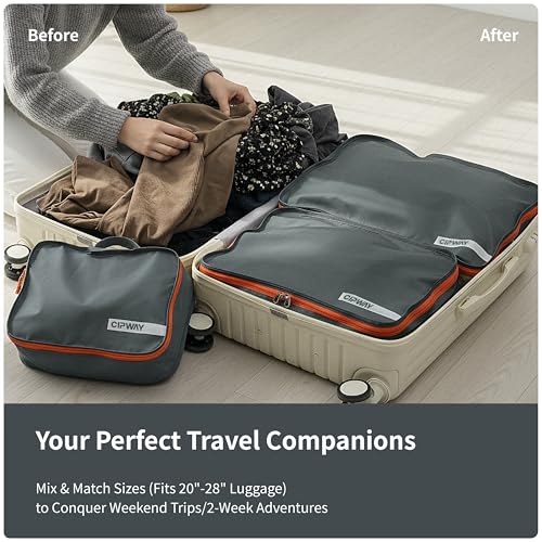 Packing Cube Travel Cubes Suitcase Organizer for Accessories Luggage Carry On Suitcase Lightweight 5 Set Grey - color: Grey