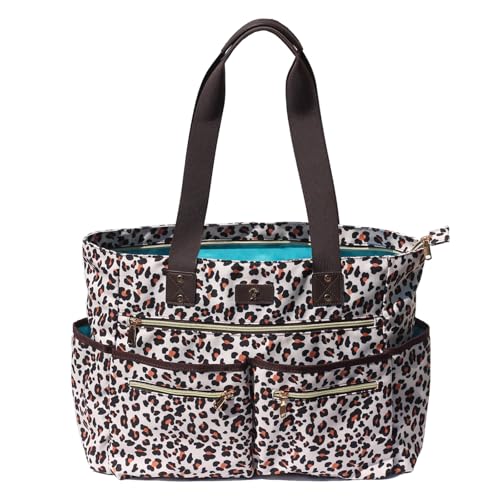 Weekender Bag Carry On Bag Overnight Tote Travel Duffle with 13 Pockets for Travel,Work，Gym,Beach,Teacher,Nurse - color: Brown