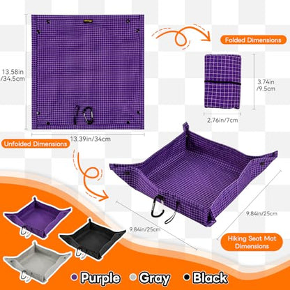 HIKEMAN Mini Hiking Seat Mat，Portable Lightweight Folding Mat，Outdoor Sitting Pad， Double-Sided Waterproof seat Cushion，Suitable Camping Seat for Picnic, Camping, Hiking - color: Black