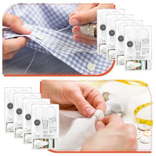 TINSKY 25 Boxes Mini Travel Sewing Kit Quick Fix Sewing Kits Bulk Basic Portable Pre Threaded Needle Emergency Repair Tool for Gifts Beginner Traveler Home Hotel - color: White