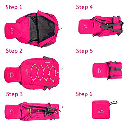 Outdoor Water Resistant Hiking Backpack - color: Fuchsia