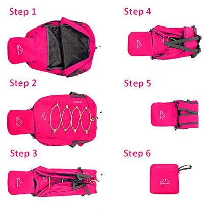 Outdoor Water Resistant Hiking Backpack - color: Fuchsia