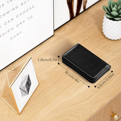 Business Credit Card Holders, Magnetic Sealing Anti Drop, PU Leather Debit Card Protector Organizer Case (Shiny Black) - color: Shiny Black