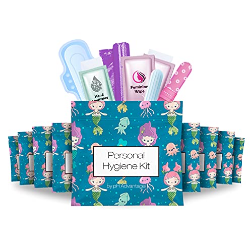 Menstrual Kit All-in-One 10 Pack | Convenience on The Go | Period Kit Pack for Travelling, Tweens & Teenager | Individually Wrapped Feminine Hygiene Product (Under the Sea) - color: Under the Sea