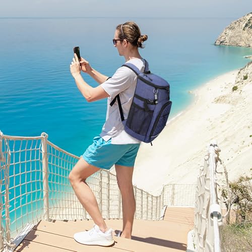 Cooler Backpack Insulated Leakproof Waterproof Backpack Cooler Bag 30/45 Cans, Large Capacity Lightweight Travel Camping Beach Backpack Cooler Ice Chest for Men and Women - color: blue, size: 30 Cans