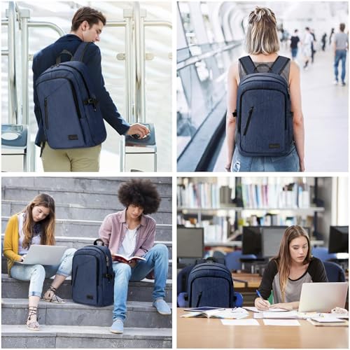 Mancro Laptop Backpack, 15.6 inch Business Backpack Anti Theft College School Computer Bag for Men Women Travel Backpack with Laptop Compartment (Blue, 15.6 inch) - color: Blue, size: 15.6 inch