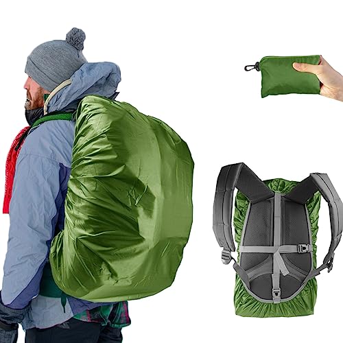 Frelaxy Waterproof Backpack Rain Cover, 10000mm Waterproof Level, Upgraded Ultra-Strong Multilayer Structure, Antislip Cross Buckle Strap, Ultralight Compact Portable, for Hiking, Camping, Traveling - color: Army Green, size: M (For 25L-35L backpack)
