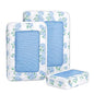 Shinylin 3 Pack Compression Packing Cubes for Travel 3 Size Clothing Bags with Mesh Window for Travel Home Underwear Clothes Accessories Organization Women (Blue Floral) - style: Blue Floral