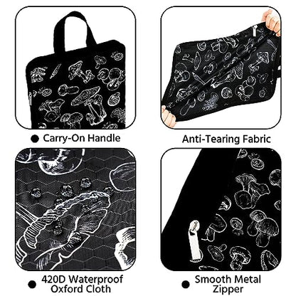 6 Pcs Compression Packing Cubes Waterproof Suitcase Travel Bag Luggage Backpack Organizer Travel Cubes for Packing-Black Mushroom - color: Black Mushroom
