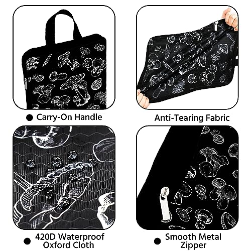 6 Pcs Compression Packing Cubes Waterproof Suitcase Travel Bag Luggage Backpack Organizer Travel Cubes for Packing-Black Mushroom - color: Black Mushroom