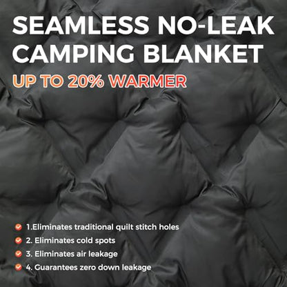 ATEPA Wearable Sleeping Bag Blanket Poncho, Recycled Water-Resistant Camping Poncho, Stadium Blanket for Outdoor Sports - color: Aero Camping Blanket Black