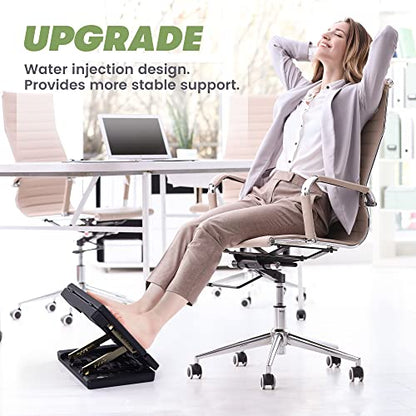 Foot Rest for Under Desk at Work,Height Adjustable footrest,with Massage Roller and Soft Pad,Foldable,Ergonomic,for Car,Office,Computer,Gaming,Adjustable Metal Frame,All-Season Use(Grey) - color: Hard Padded- Grey