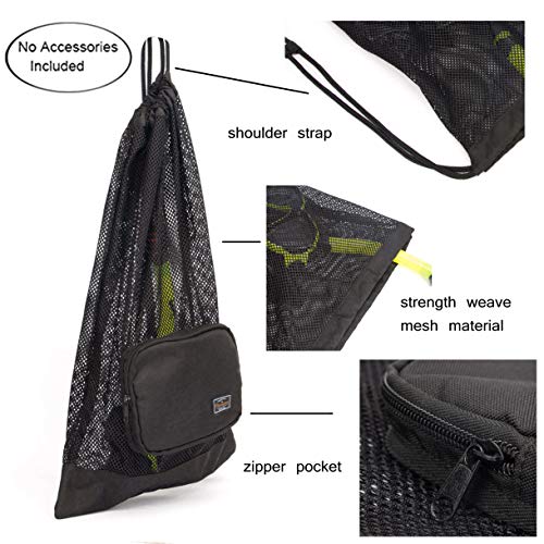 PACMAXI Snorkel Gear Bag Mesh Drawstring Backpack, Lightweight Snorkeling Equipment Bag for Mask, Snorkel, Goggles, Towel, Swim Gear – Breathable Beach Mesh Storage Bag