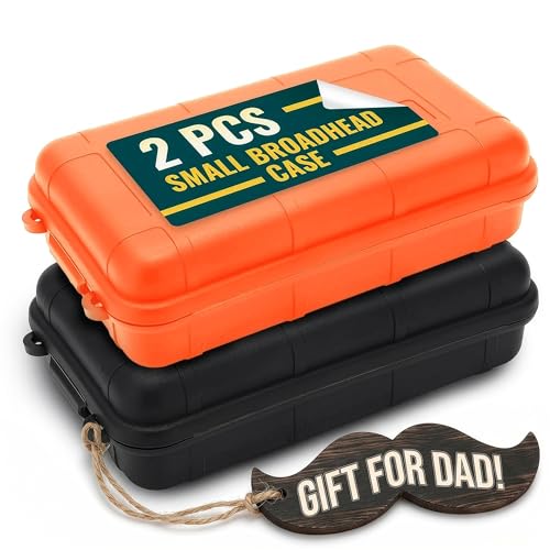 2 Pcs Small Waterproof Box – Compact Size, Lightweight, Easy to Carry Dry Storage Box 4.92x2.95x1.53" – Small Waterproof Case with Foam Insert for Broadhead Storage, Hiking, Travel Use & Camping Gear