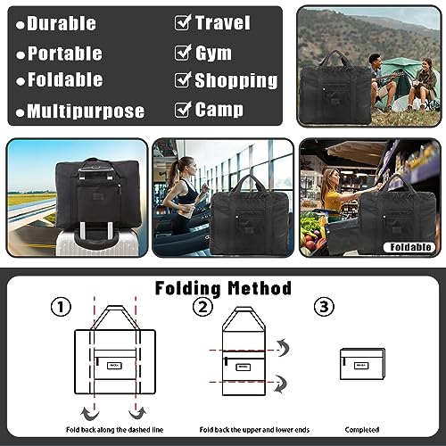 Travel Duffel Bags 12 PCS Foldable Travel Bag Tote Carry on Luggage Waterproof Sports Gym Bag Lightweight Large Weekender Overnight Bag for Women and Men (12 PCS) - color: 12 PCS