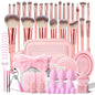 HGHDBT 70Pcs Pink Makeup Brushes Set Professional Makeup Kit Multi-functional Makeup Tool Set with Case Facial Makeup Accessories, Foundation Makeup Brush Kit Eye and Face Make up Brushes & Tools - color: Pink