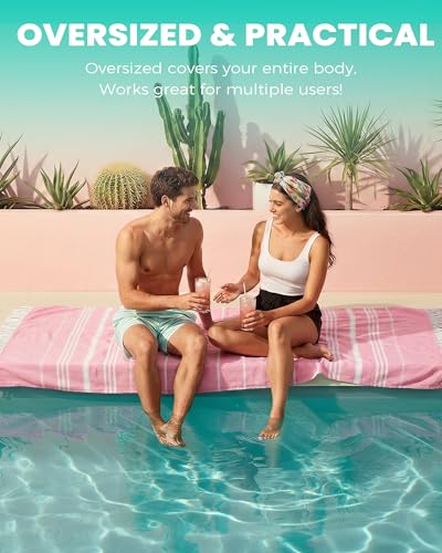Antfuny Turkish Beach Towels Vacation Essentials Quick Dry Sand Free Soft Absorbent Extra Large XL Big Blanket Adult Pool Towel Lightweight Thin Sandless Fast Drying Compact No Sand Packable Foldable - color: Thinner Fuchsia, size: 72 x 36 inch