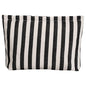 Large Black White Stripe Makeup Bag - Canvas Lined Cosmetic Toiletry Travel Pouch | Purse Organizer for Women & Girls - color: striped black