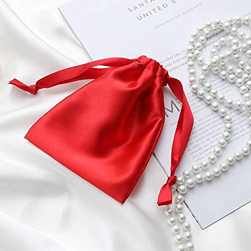 Silk Satin Sleeping Eye Mask, Red Sleep Eye Night Blindfold for Women and Men, Soft Breathable Blackout Eyeshade Eye Cover for Travel, Wedding Bridesmaid Gift - color: Red