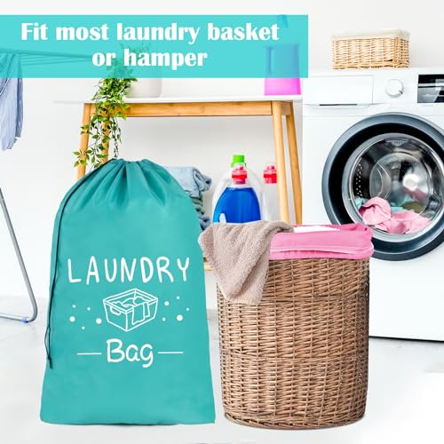 Sylfairy 2 Pack Extra Large Travel Laundry Bag, Dirty Clothes Organizer with Drawstring,Heavy Duty Travel Laundry Bags,Easy Fit a Laundry Hamper Travel Essentials (Pink+Blue, 24" x 36") - color: Pink+Blue-A