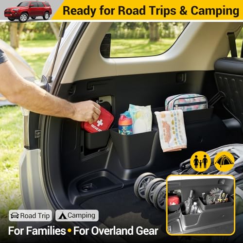 Rear Trunk Organizer for 2010-2024 Toyota 4Runner 5-Seat 2nd Row Accessories, Storage Bin Trunk Side Storage Box Cargo Tray for 10-24 4 Runner(4Pcs Trunk Organizer,Not for 7-Seat) - color: 10-24 4Runner 5-Seat(4pcs)
