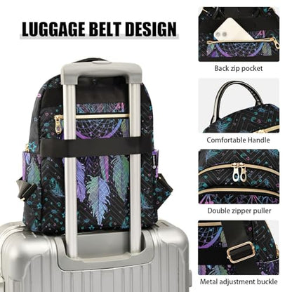 Women Fashion Backpack Purse Casual Lightweight Travel Shoulder Bag Dreamcatcher Rucksack Ladies Bag, Small - color: Dreamcatcher, size: Small