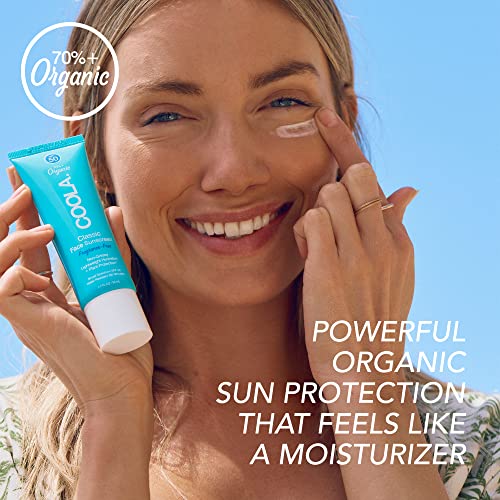 COOLA Organic Face Sunscreen SPF 50 Sunblock Lotion, Dermatologist Tested Skin Care for Daily Protection, Vegan and Gluten Free, Fragrance Free - size: 1.7 Fl Oz (Pack of 2)
