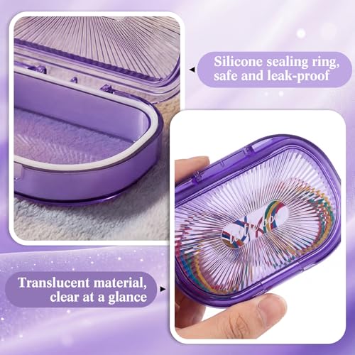 Kigley 4 Pcs Hair Tie Container Small Portable Travel Cotton Swab Holder Dispenser with Lid Plastic Box Storage Containers for Small Items, 3.94 x 2.76 Inch (Purple) - color: Purple