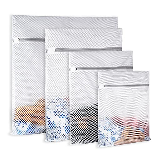 4Pcs Durable Honeycomb Mesh Laundry Bags for Delicates Reusable Wash Bag(1XX-Large 24 x 24 Inches,1X-Large 20 x 24 Inches,1 Large 16 x 20 Inches, 1 Medium 12 x 16 Inches) - size: Set of 4(1XXL+1XL+1L+1M)
