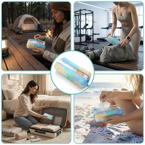 Cotton Pad Swab Travel Case, Waterproof Organizer (Ocean Breeze) - color: Ocean Breeze