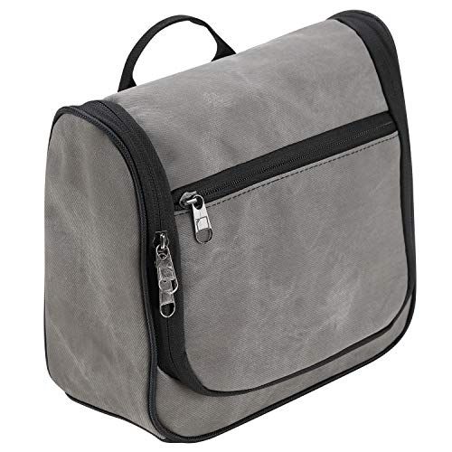 Lewis N. Clark Brushed Twill Hanging Toiletry Kit Bag for Travel Accessories, Shampoo, Cosmetics + Personal Items, Gray - color: Gray