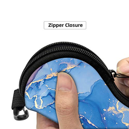 Sunglasses Soft Case with Carabiner Ultra Light Neoprene Zipper Glasses Case - color: Rebl Marble