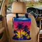 Tropical Palm Trees Car Trash Bag,Beach Sunset Strap Drawstring Car Garbage Bags,Car Back Seat Organizer with Adjustable Buckle for Car Accessories - color: Tropical Palm Trees