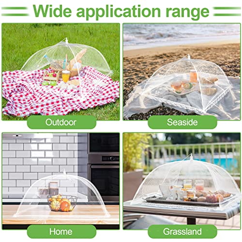 4 Pack Mesh Food Covers 17 inch, Large and Tall Food Covers, Pop-Up Mesh Food Covers Tent Umbrella for BBQs, Outdoors, Screen Tents, Parties Picnics, Fruit Cover - size: 4 Pack, 17 Inch